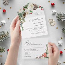 Rustic Winter Floral Invitation Suite
