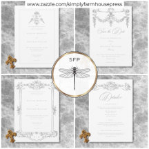 Elegant Light Gray Chinoiserie Cherub Wedding