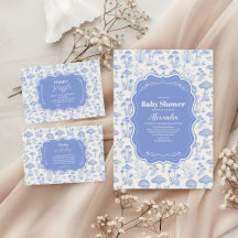 Toile Mushrooms Woodland  Baby Shower