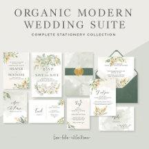 Organic Modern Botanical Wedding Stationery Suite