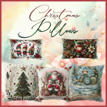 Artistic Christmas Home Accent Pillows & Poufs