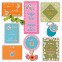 Colorful Mod Embroidery Wedding Suite