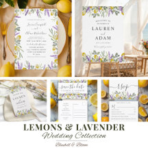 Watercolor Lemons & Lavender Wedding Collection