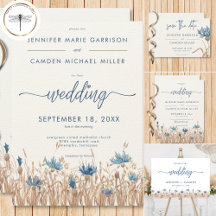 Blue Cornflowers & Wheat Field Wedding