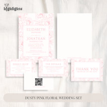 Dusty Pink Floral Wedding Set