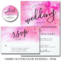 Ombre Watercolor Wedding - Pink