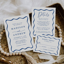 Modern Blue Wavy Frame Wedding Collection