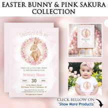 Easter Bunny & Pink Sakura Girl Baby Shower