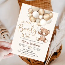 Brown Teddy Bear Balloon Baby Shower 