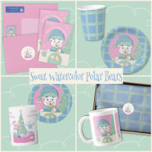 Watercolor Polar Bear Kids Christmas Collection