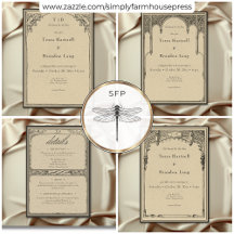 Vintage Gothic Medieval Line Border Wedding