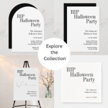 Halloween RIP party - black and white minimal