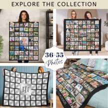 Multi-Use 36-55 Photo Collage Blankets