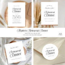 Modern Typography Wedding Rehearsal Dinner