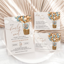 Bear and Blue Balloons Baby Shower Collection