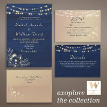 Rustic Wood & Navy Blue Wedding Suite