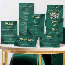 Emerald Green and Gold Minimalist Elegant Wedding 