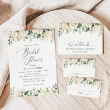 Ivory White Flowers Bridal Shower Collection