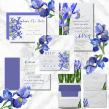 Blue Irises Wedding Stationery