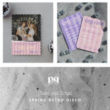 Silver and Script Spring Retro Disco Ball Wedding 