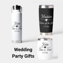 Black and White Minimalist Wedding Party Gifts