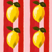 Bold Lemon Pink Red Stripe Pattern Collection