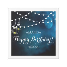 Birthday party - A blue moon with light strings 