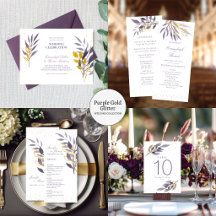 Purple Gold Glitter Wedding