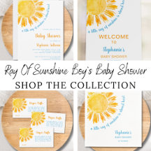 Ray of Sunshine Boy's Baby Shower Collection