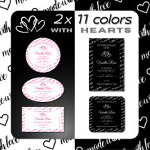 Word Art Frame Product Labels with Cute Hearts