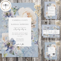Rustic Romantic Dusty Blue & White Floral Wedding