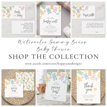 Watercolor Gummy Bears Baby Shower