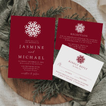 Simple Snowflake Burgundy Wedding Collection
