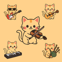 Musical Cats Orchestra Stickers