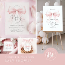 Coquette Pink Bow Baby Shower 