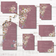 Pastel Floral Modern Pink Wedding Suite