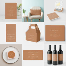 Modern Minimalist Fall Terracotta Brown Wedding 