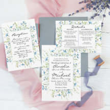 Watercolor Blue Wildflowers Wedding Collection