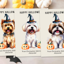 Cute Puppy Dogs Happy Halloween Greeting Cards