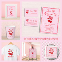 Cherry On Top Hand Drawn Bow Baby Shower
