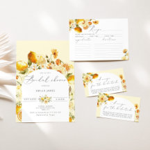 Summer elegant lemon bridal shower collection