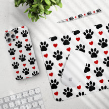 Dog Paws, Red Hearts - Home Decor and Accessories