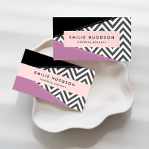 Purple and Gray Zigzag Business Cards Collection