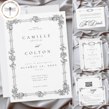 Elegant Vintage Baroque Black White Wedding