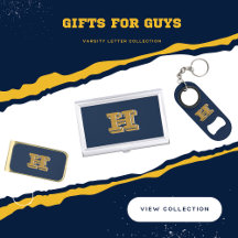 Navy and Gold University Varsity Letter Collection