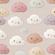 Personalized Cute Kawaii Pastel Smiling Clouds