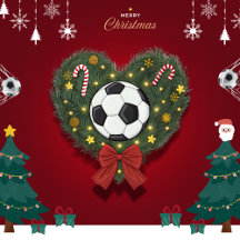 Christmas Wreath with Soccer Ball
