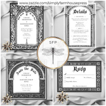 Gothic Black White Medieval Flourish Wedding