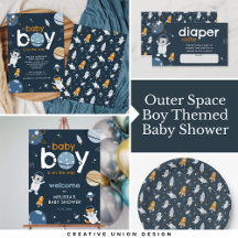 Outer Space Boy Themed Baby Shower & 1st Birthday