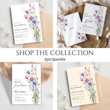 Wildflower Watercolor Rustic Boho Elegant Wedding